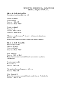 Programa&ccedil;&atilde;o Completa - APEC Associa&ccedil;&atilde;o de Pesquisadores em