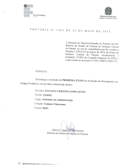 PORTARIA N&deg; 1462 DE 22 DE MAIO DE 20.151 A Diretora
