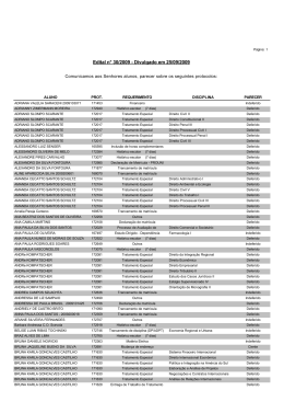 Edital n&deg; 30/2009 - Divulgado em 25/09/2009