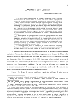 A Quest&atilde;o do Livre Com&eacute;rcio