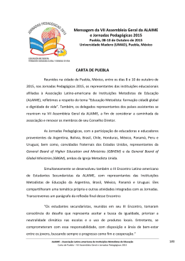 Mensagem da VII Assembleia Geral da ALAIME e Jornadas