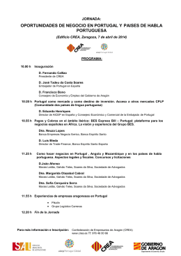 7/4/2014 - jornada: oportunidades de negocio en portugal y paises