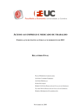 ACESSO AO EMPREGO E MERCADO DE TRABALHO