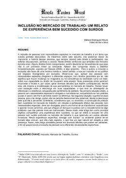 inclus&atilde;o no mercado de trabalho