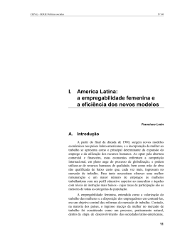 I.America Latina:a empregabilidade femenina e a eficiência dos