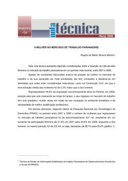 A mulher no mercado de trabalho paranaense