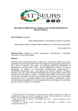 INCLUS&Atilde;O NO MERCADO DE TRABALHO DE JOVENS