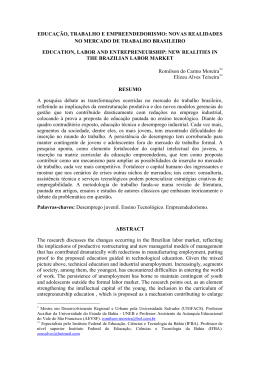 educa&ccedil;&atilde;o, trabalho e empreendedorismo: novas