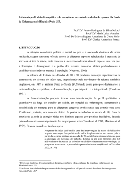 Estudo do perfil s&oacute;cio-demogr&aacute;fico e de