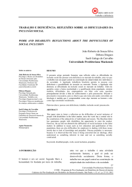 trabalho e deficiência: reflexões sobre as dificuldades