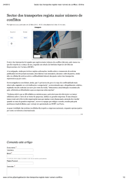 Imprimir - Sector dos transportes regista maior número de