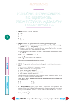 An&aacute;lise Combinat&oacute;ria