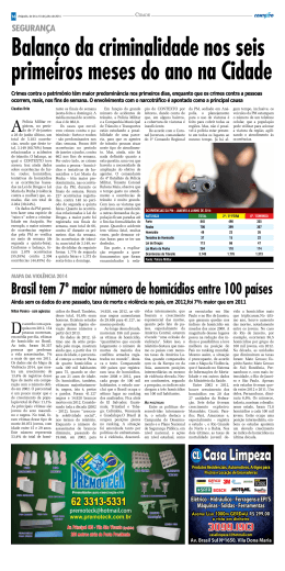 Brasil tem 7º maior número de homicídios entre