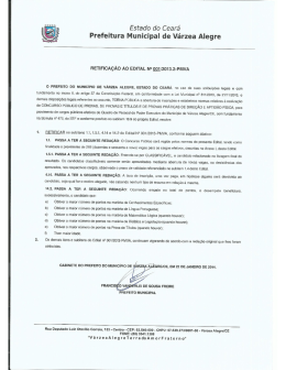 retificação ao edital nº 01/2013