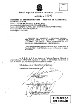 Acórdão n. 25205 - Tribunal Regional Eleitoral de Santa Catarina