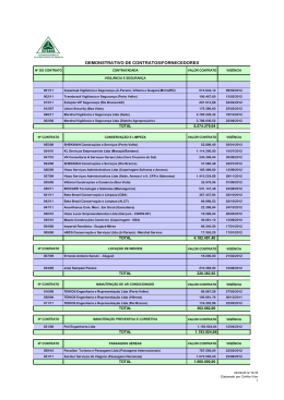 DEMONSTRATIVO DE CONTRATOS/FORNECEDORES