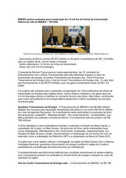 BNDES assina contratos para construção de 1,6 mil km de linhas de