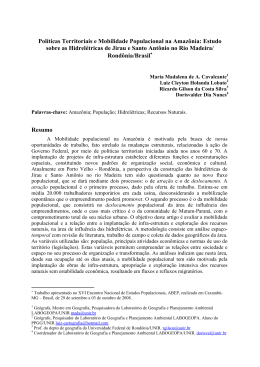 Pol&iacute;ticas Territoriais e Mobilidade Populacional na - Abep