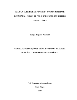 ESCOLA SUPERIOR DE ADMI ISTRA&Ccedil;&Atilde;O, DIREITO E ECO OMIA