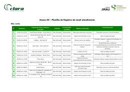 Anexo XX &ndash; Planilha de Registro de email atendimento