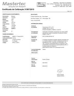 Certificado de Calibração 31567/2015