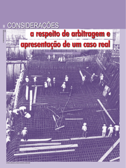 a respeito de arbitragem e apresenta&ccedil;&atilde;o de um caso real