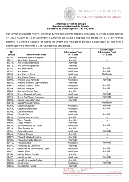 Lista publicada em 30 de novembro
