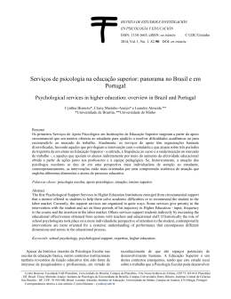 Servi&ccedil;os de psicologia na educa&ccedil;&atilde;o superior