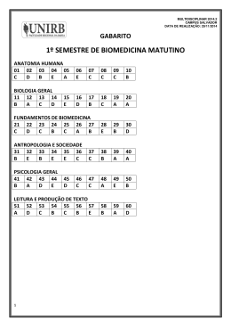gabarito 1&ordm; semestre de biomedicina matutino