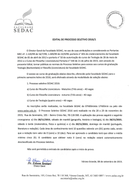 EDITAL DE PROCESSO SELETIVO 2016/1