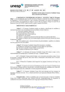 RESOLUÇÃO UNESP nº 43, DE 27 DE AGOSTO DE 2013