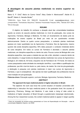 A abordagem do assunto plantas medicinais no ensino superior no