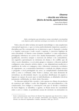 Oleanna – descida aos Infernos (diário de bordo, apontamentos)