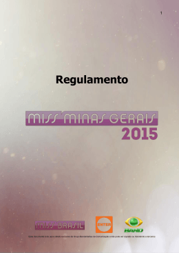 Leia o Regulamento do Concurso Miss Miss Minas Gerais 2015