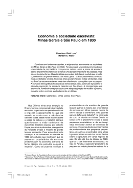 Economia e sociedade escravista: Minas Gerais e S&atilde;o Paulo
