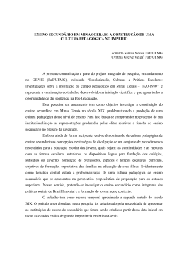 ENSINO SECUND&Aacute;RIO EM MINAS GERAIS
