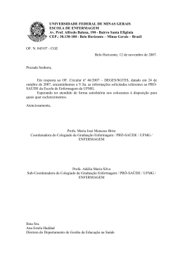 UNIVERSIDADE FEDERAL DE MINAS GERAIS - Pró