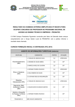 RESULTADO DA CHAMADA EXTERNA SIMPLIFICADA N&ordm;