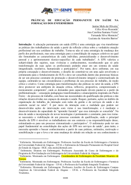 PR&Aacute;TICAS DE EDUCA&Ccedil;&Atilde;O PERMANENTE EM