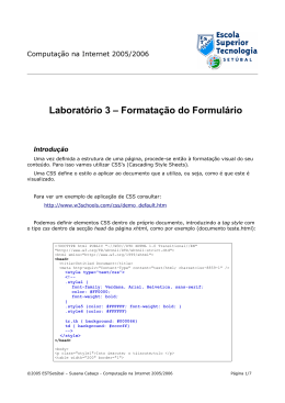 Laboratório 3 – Formatação do Formulário