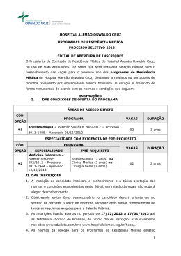 HOSPITAL ALEMÃO OSWALDO CRUZ PROGRAMAS