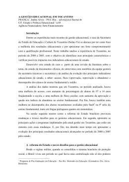 A GESTÃO EDUCACIONAL EM TOCANTINS FRANÇA , Indira Alves