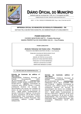 Di&aacute;rio Oficial do Munic&iacute;pio n.&ordm; 164 30 de Abril de 2013