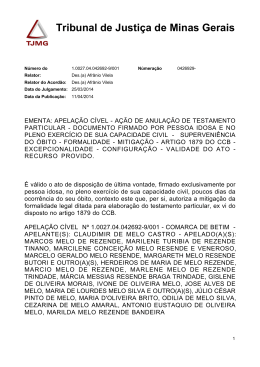 Anula&ccedil;&atilde;o de testamento particular. Pessoa idosa. Pleno exerc&iacute;cio