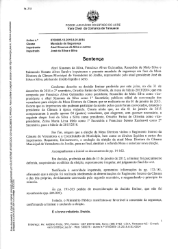 Senten&ccedil;a - Tribunal de Justi&ccedil;a do Estado do Acre