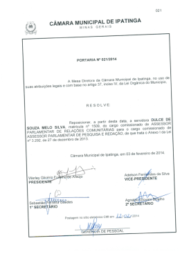 portaria 021/2014 reposicionar servidora dulce de souza melo silva
