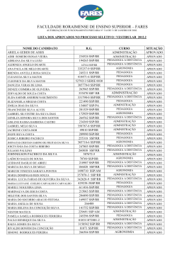 FACULDADE RORAIMENSE DE ENSINO SUPERIOR &ndash; FARES