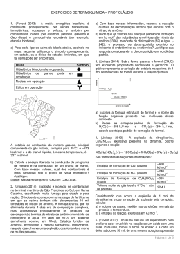 Exercícios Termoquímica