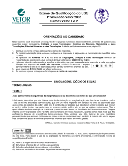 Exame de Qualificação da UERJ 1º Simulado Vetor 2006 Turmas