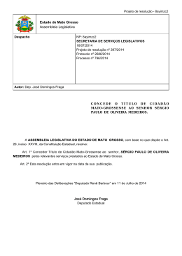 Proposi&ccedil;&atilde;o - Assembleia Legislativa do Estado de Mato Grosso
